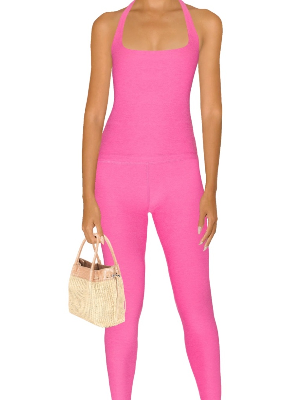 Beyond Yoga Spacedye Caught in The Midi High Wasisted Leggings in Pink Heather